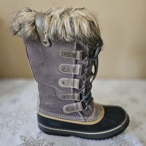 Sorel Joan Of Arc Faux Fur Trim Winter Boots Sz 8 Waterproof -40